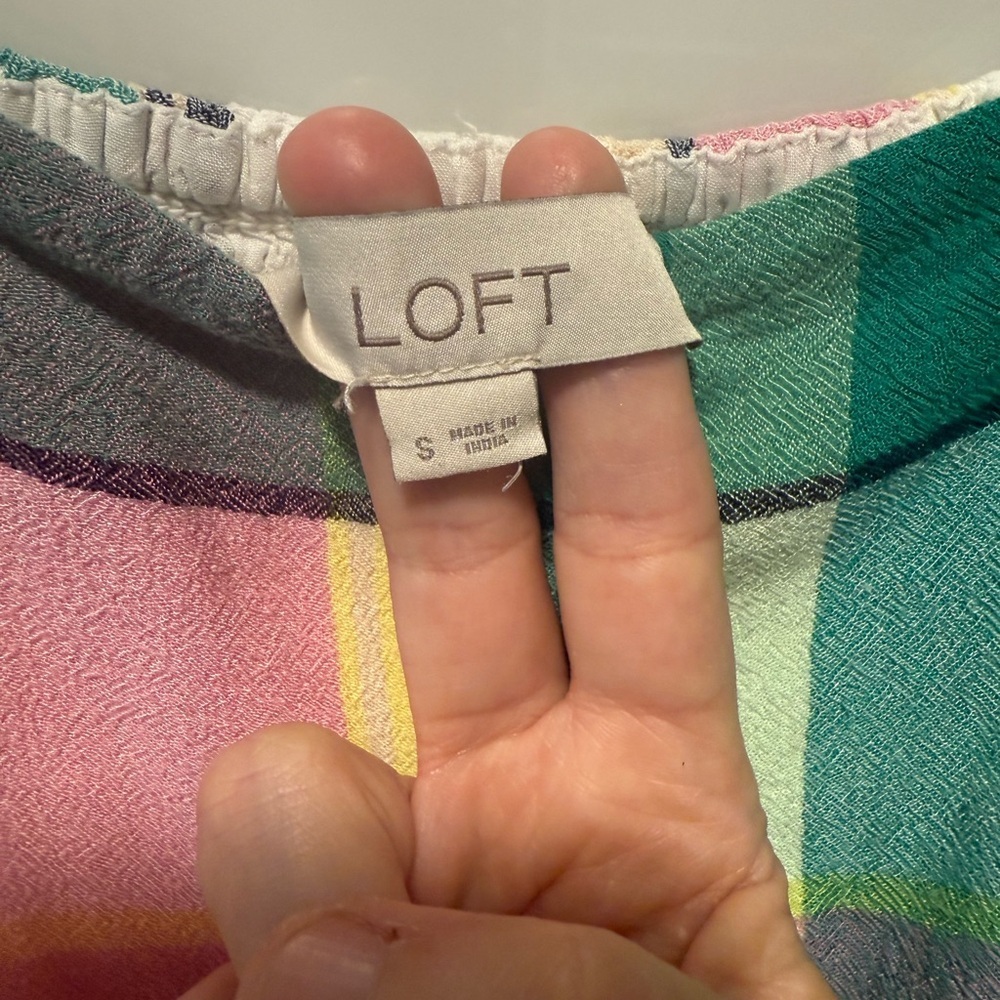 LOFT Colorful Plaid Maxi Dress - Picture 6 of 7